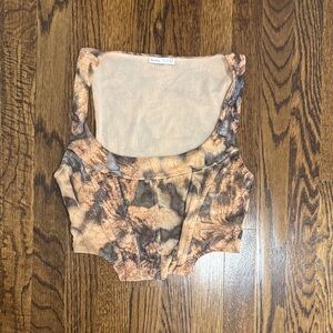 Bershka Brown Tan Crop Top